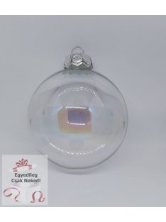 Átlátszó szivárványos feliratos üveggömb