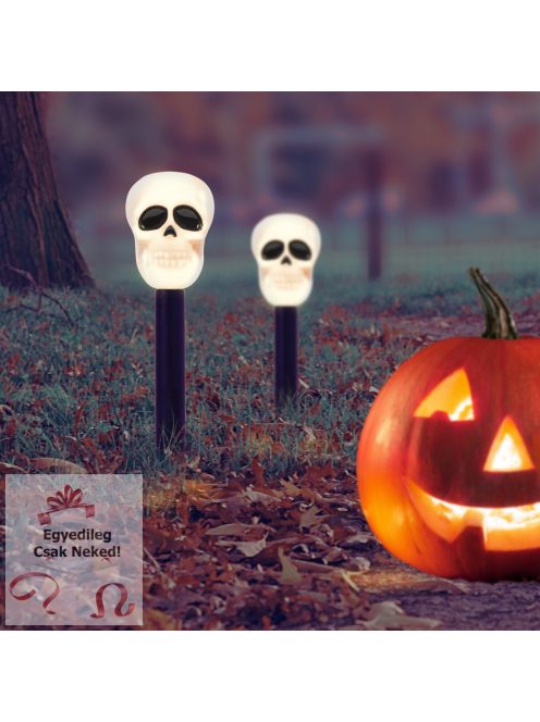 Led-es szolár lámpa - halloween - koponya