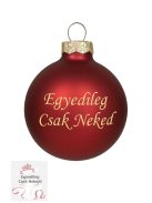 Matt Piros feliratos üveggömb 5,7 cm