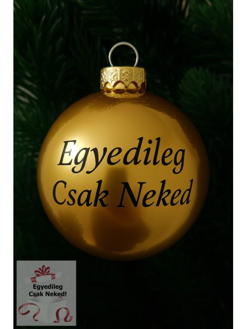 Fényes Arany feliratos üveggömb 5,7 cm