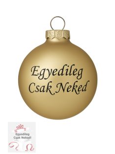 Matt Arany feliratos üveggömb 5,7 cm