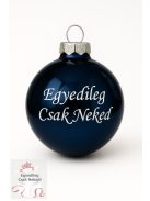 Fényes ÉjKék feliratos üveggömb 5,7 cm