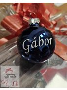 Fényes ÉjKék feliratos üveggömb 5,7 cm