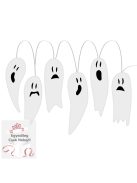 Halloween-i LED ablakdekor - gél - szellem - 85 cm