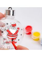 Kifesthető karácsonyfa dísz - gömb + festék és ecset - 80 mm