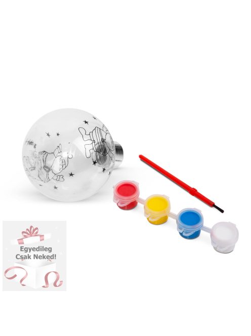 Kifesthető karácsonyfa dísz - gömb + festék és ecset - 80 mm