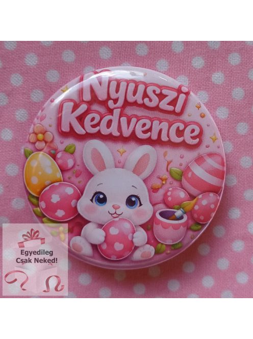 3D hatású Nyuszi kedvence lányoknak kitűző