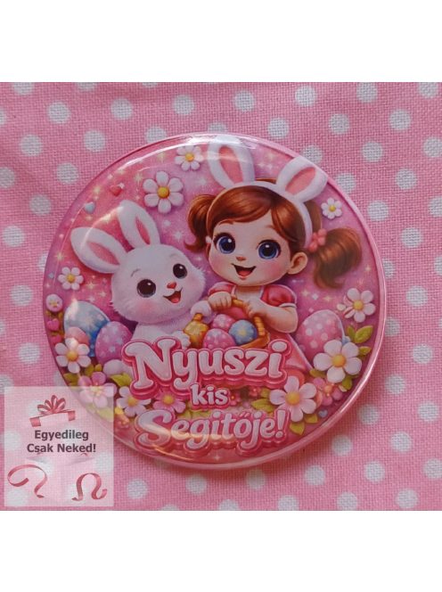 3D hatású Nyuszi kis segítője kitűző