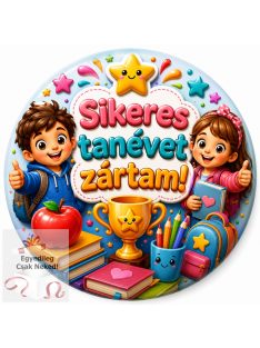 Sikeres tanévet zártam 3D hatású kitűző