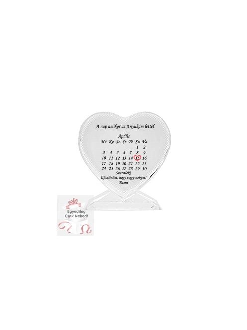 Szív alakú Kristálytömb