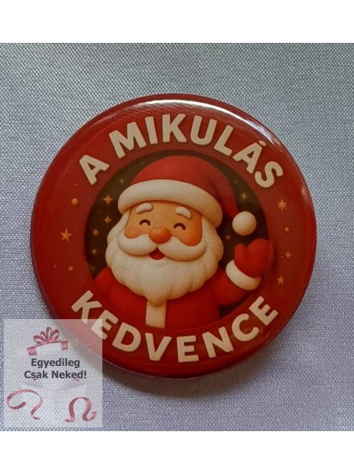 Egyedi 3D hatású Mikulás kitűző