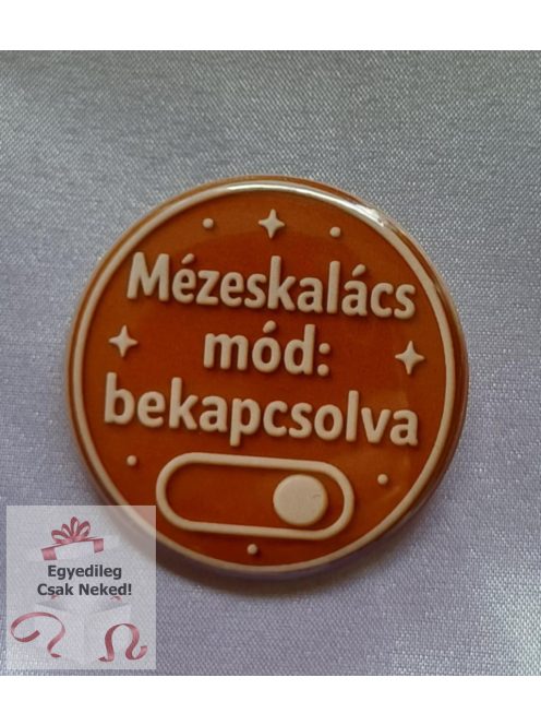 Egyedi 3D hatású Mézeskalács kitűző