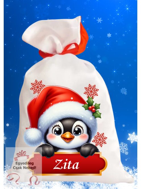 Névre szóló egyedi neves Mikulás zsák
