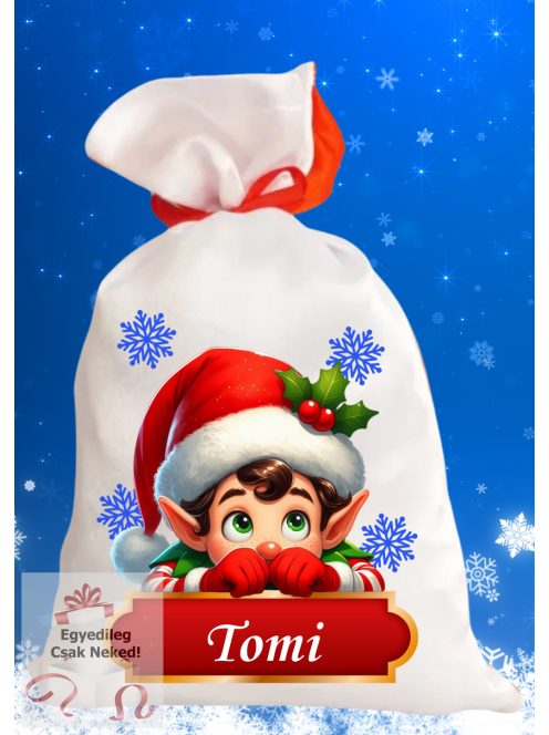 Névre szóló egyedi neves Mikulás zsák