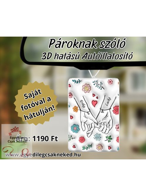 Pároknak szóló 3D hatású autóillatosító