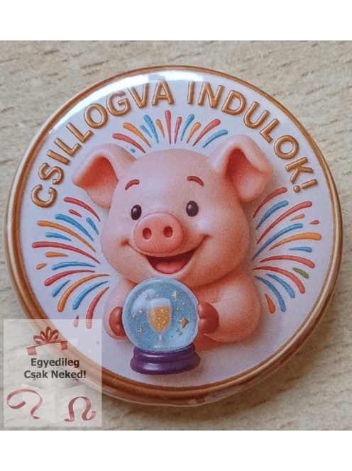 Egyedi 3D hatású szerencsehozó kitűző